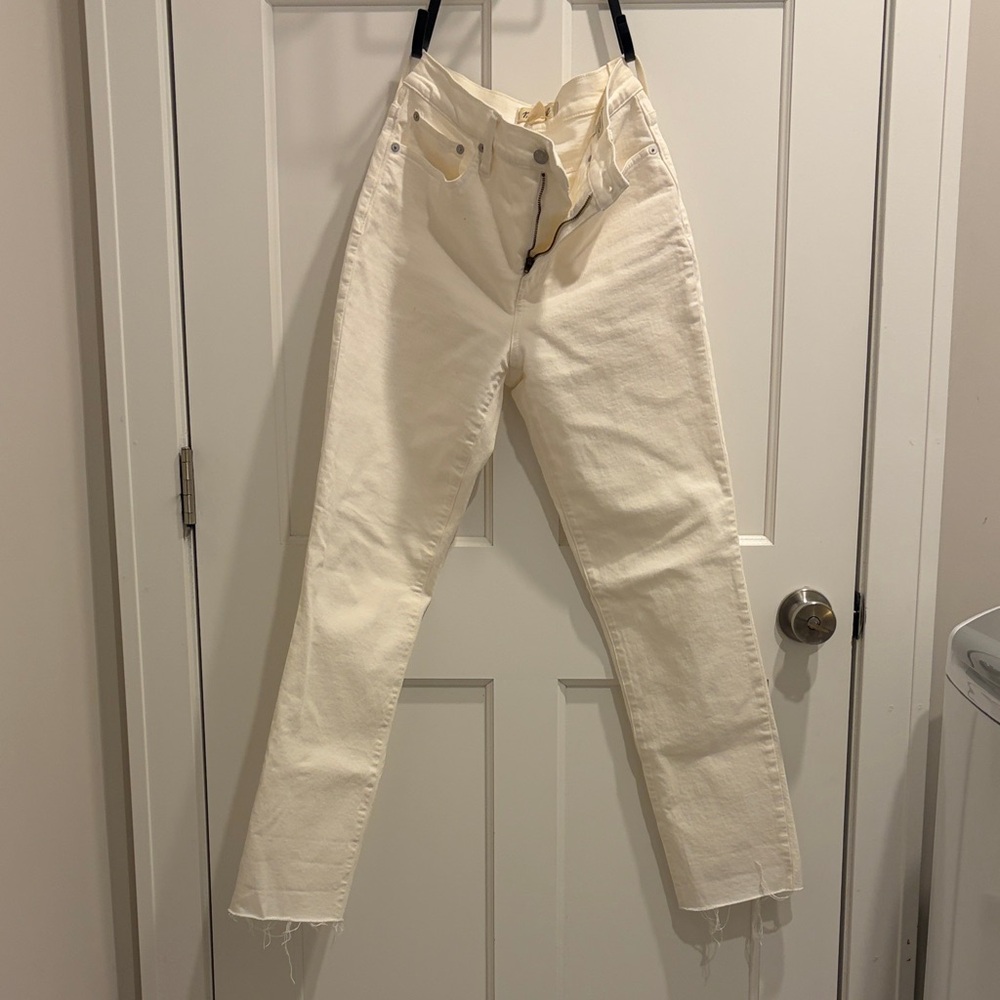 Madewell Straight Leg Jeans in Light Cream